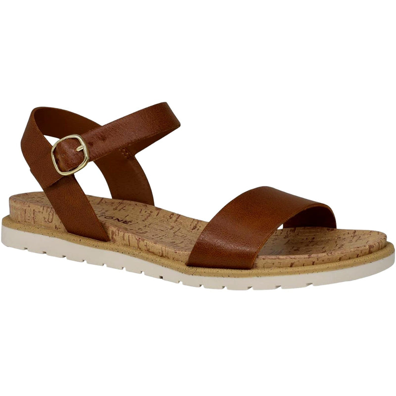 Sun Stone Mattie Flat Sandals Cognac  10008608100 Women's