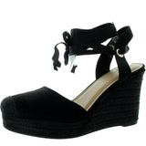 I.N.C. Internation Concepts Maisie Lace-Up Espadrille Black  10014781900 Women's