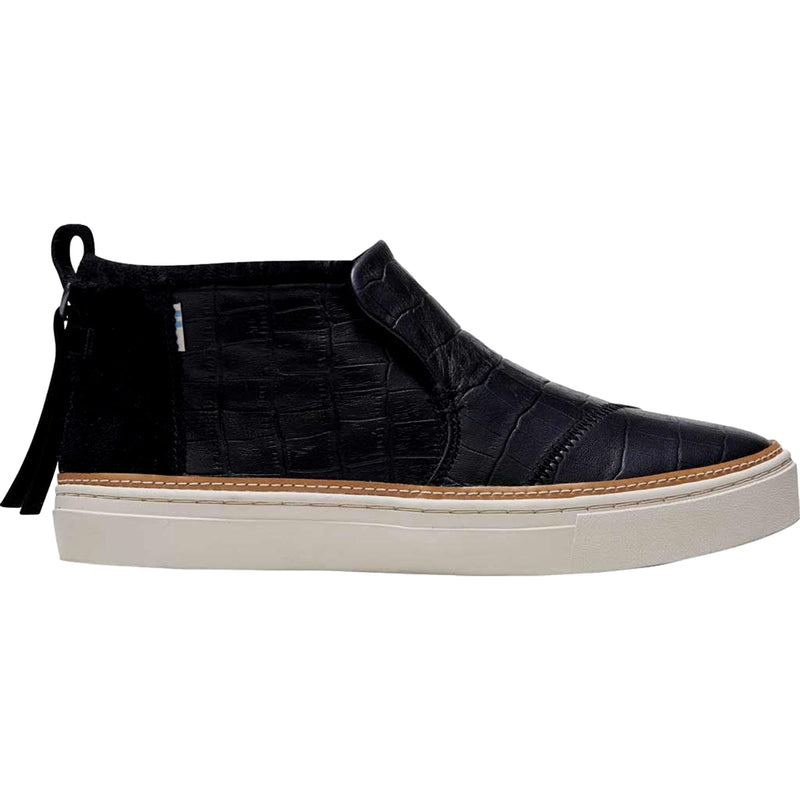 Toms Paxton Black Croc Emboss Leather/Faux Fur  10014895 Women's