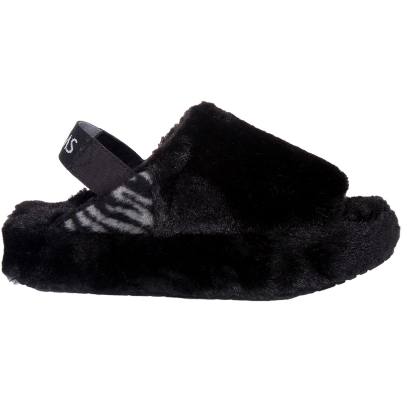 Toms Sofia Black Faux Fur  10017921 Women's