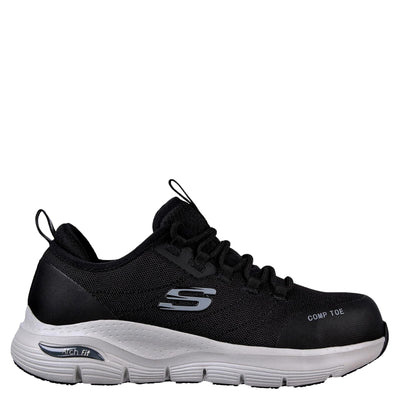 SKECHERS Arch Fit SR Composite Toe Black/Gray  108075-BKGY Women's