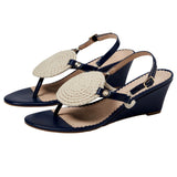 Jack Rogers Reef Wedge Midnight / Ivory  113231WG01-4MIJ Women's