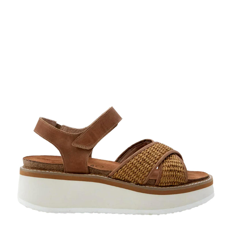 Naot Pavlova Latte Brown Leather / Golden Brown Raffia  124205-SAL Women's