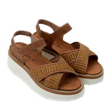 Naot Pavlova Latte Brown Leather / Golden Brown Raffia  124205-SAL Women's