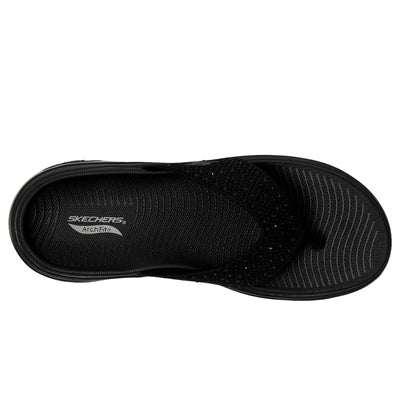 Skechers Arch Fit 2.0 3-Pt Rhinestone Sandal Black/Black  140855-BBK Women's