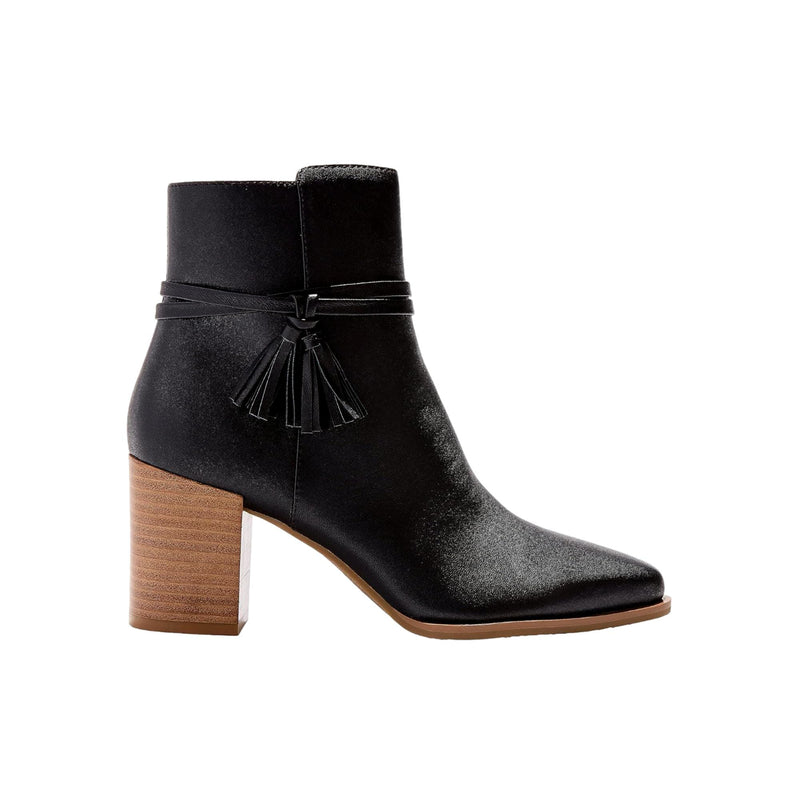 Jack Rogers Timber Tassel Bootie Leather Black  141231BT05-001 Women's