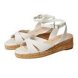 Jack Rogers Palmer Crisscross Espadrille Mid Wedge White  163221WG01-100 Women's