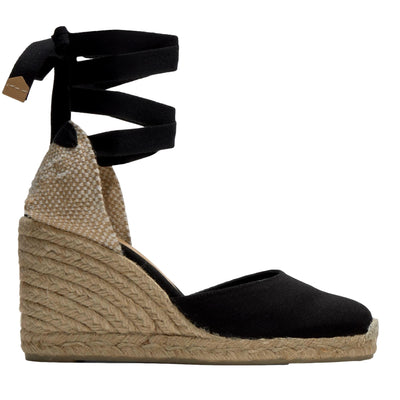 CASTANER Carina 80 Wedge EspadrilIe Black  20962-100 Women's