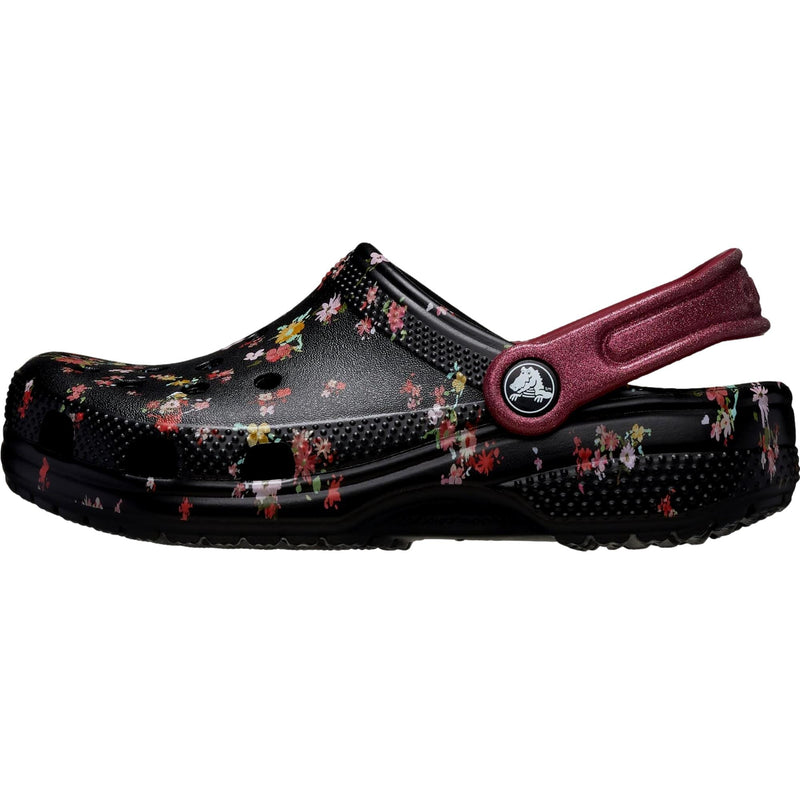 Crocs Classic Graphic Clogs Black / Multi Ditsy Floral  210354-0C4 Pre-School