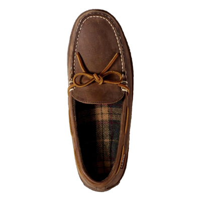 L.L.Bean Slipper Moc Flannel-Lined Acorn  212164-BRN Men's