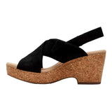 Clarks Giselle Dove Wedge Sandal Black  26177142 Women's