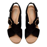 Clarks Giselle Dove Wedge Sandal Black  26177142 Women's