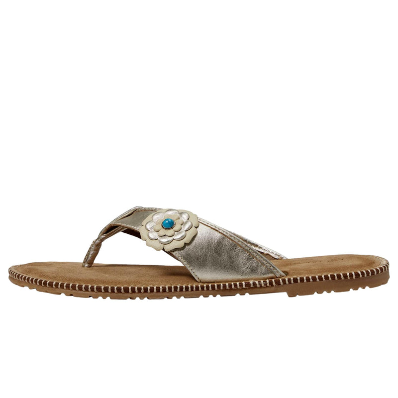 Manitobah Mukluks Wasaga Flip-Flop Metallic / Metallique  4061603 Women's