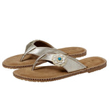 Manitobah Mukluks Wasaga Flip-Flop Metallic / Metallique  4061603 Women's
