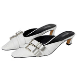 Michael Kors Darrington Kitten Mule Optical White  40R5DAMP3L Women's