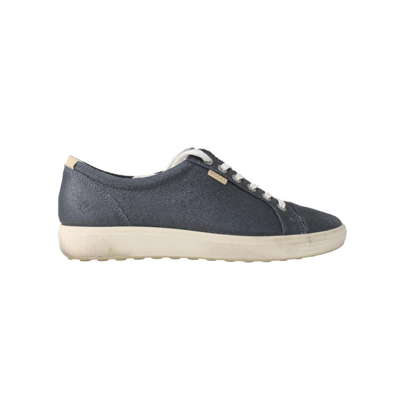 ECCO Soft 7 Sneaker Silver Metallic Suede  430003-05763 Women's