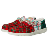 Hey Dude Wally Tri Tartan Plaid Red / White / Green  43472-78Q Men's