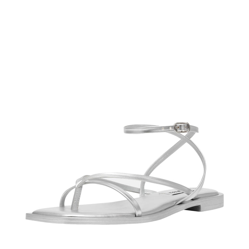 Steve Madden Agree-R Flat Sandal Silver  AGRE02S1-751 Women's