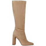 Steve Madden Ally Block-Heel Tall Sand Suede  ALLY07S1 Women's