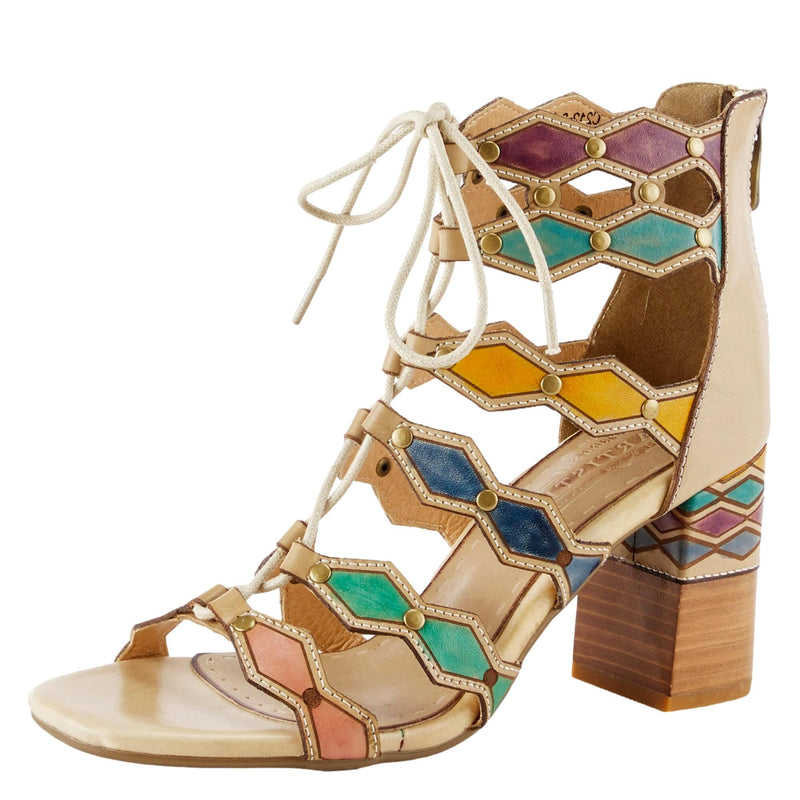 L'Artiste by Spring Step Artdeco Beige Multi  ARTDECO-BGEMLT Women's