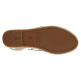 Marc Fisher Bessie Espadrille Flat Black/Beige Stripe  BESSY-BRN Women's