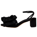 Loeffler Randall Carmen Mid Heel Bow Sandals Black  CARMEN-MO-BLACK Women's