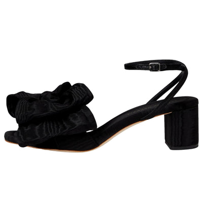 Loeffler Randall Carmen Mid Heel Bow Sandals Black  CARMEN-MO-BLACK Women's