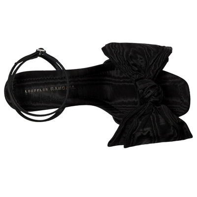Loeffler Randall Carmen Mid Heel Bow Sandals Black  CARMEN-MO-BLACK Women's
