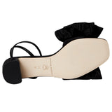 Loeffler Randall Carmen Mid Heel Bow Sandals Black  CARMEN-MO-BLACK Women's