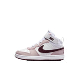 Nike Court Borough Mid 2 White / Burgundy Crush  CD7783-118 Pre-School
