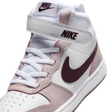 Nike Court Borough Mid 2 White / Burgundy Crush  CD7783-118 Pre-School