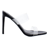 Steve Madden Clarabeth Heeled Sandal Black / Clear  CLAR16S1-027 Women's