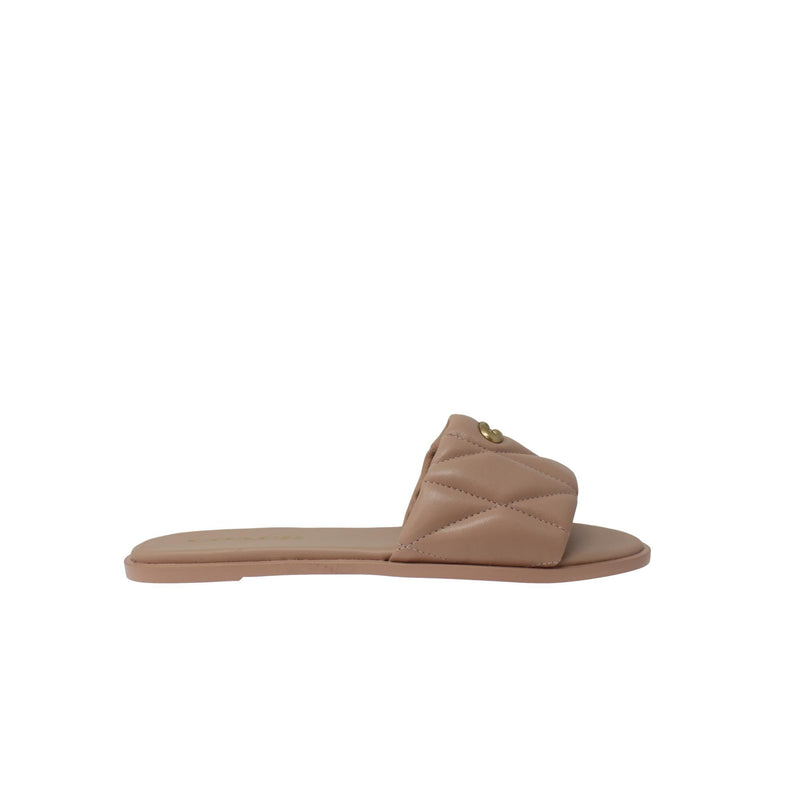 COACH Holly Quilted Leather Sandal Buff  CR047-BUF Women's