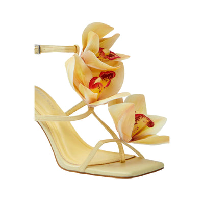 Azalea Wang Credenza Strappy Sandal Yellow  CREDENZA-YELLOW Women's
