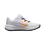 Nike Revolution 6 NN PSV White/Gridiron/Laser Orange/Sea Coral  DD1095-101 Pre-School