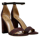 Sam Edelman Yaro Ankle Strap Sandal Heel Brick Multi Fabric  E851165617 Women's