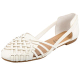 Journee Collection Ekko Woven Huarache Flats White  EKKO-WHT Women's