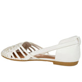 Journee Collection Ekko Woven Huarache Flats White  EKKO-WHT Women's