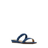 Draper James Chambray Braided Ellie Sandals Dark Blue  ELLIE-401 Women's