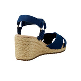 Anne Klein Esther Wedge Sandals Navy Stretch  ESTH01F9-410 Women's