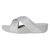FitFlop Lulu Glitterdust Cross Slides Silver  F0030-0724 Women's