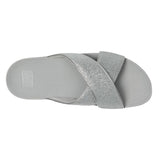 FitFlop Lulu Glitterdust Cross Slides Silver  F0030-0724 Women's