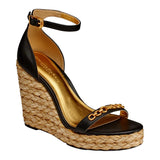 Donna Karan New York Yulissa Embellished Ankle-Strap Espadrille Black  F2454294 Women's