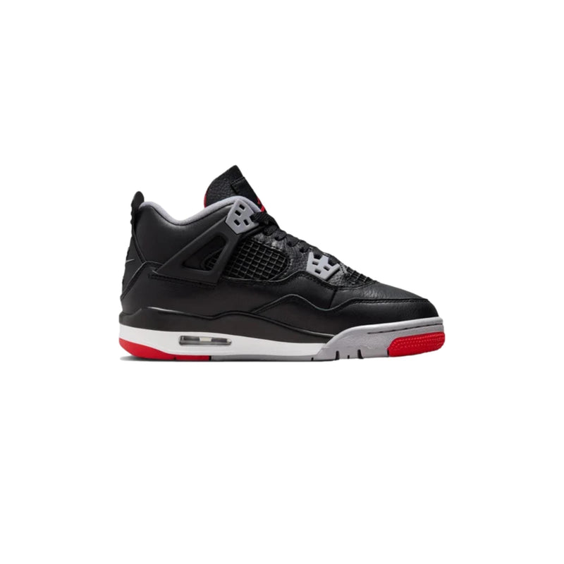 Nike Air Jordan 4 Retro Black / Fire Red - Cement Grey  FQ8213-006 Grade-School