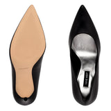 Nine West Fresh Pointed Toe Pumps Black Leather  FRESH-BLK Women's