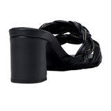 KAANAS Tartu Braided Heel with Contrast Stitching Black  H00140R-001 Women's