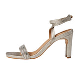 KAANAS Shania Diamond Heel With Ankle Strap Pewter  H00153R-053 Women's