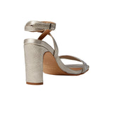 KAANAS Shania Diamond Heel With Ankle Strap Pewter  H00153R-053 Women's