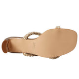 KAANAS Ariana Braided Heel Champagne  H00154R-711 Women's