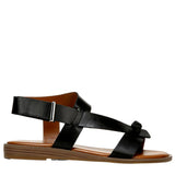 Franco Sarto Glenni Ankle Strap Flat Sandal Black  H0507L1001 Women's